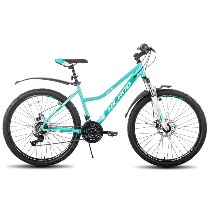 Joykie Hiland 26 collu sieviešu kalnu velosipēds ar soli - caur rāmi, 21 ātrums, balstiekārtas dakšas MTB