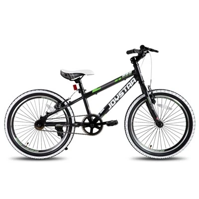 Joykie Joystar 20/24 collu dubultā V bremze vecumā no 7 līdz 12 gadiem cieta kalnu velosipēds bērniem ar viena ātruma piedziņu, baltu sienas pūtīšu riepas, bērnu velosipēds